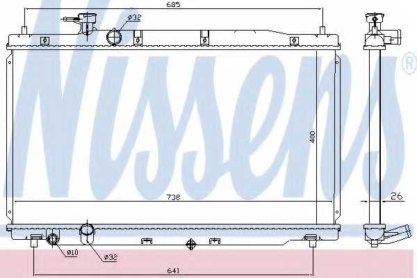 Радиатор охлаждения двигателя NISSENS 681386 - изображение