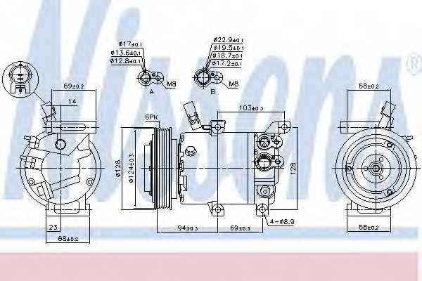Компрессор HYUNDAI i20 (PB) (09-) 1.4 i 16V (+) <b>NISSENS 890176</b> - изображение
