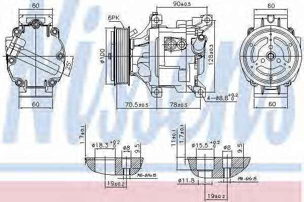 Компрессор FIAT PUNTO 99- <b>NISSENS 89324</b> - изображение