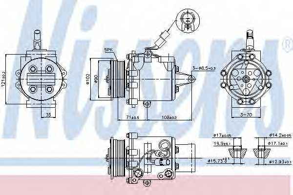 Компрессор MITSUBISHI COLT VI 10/08- <b>NISSENS 89591</b> - изображение
