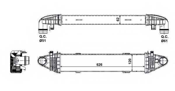Интеркулер MERCEDES C-Series 2.2D 07- <b>NRF 30506</b> - изображение