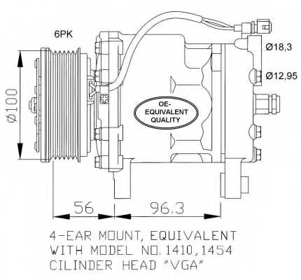 Компрессор кондиционера VW Polo 1.4 95- <b>NRF 32065</b> - изображение