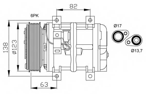 Компрессор кондиционера VOLVO V40 1.8 96- <b>NRF 32112</b> - изображение