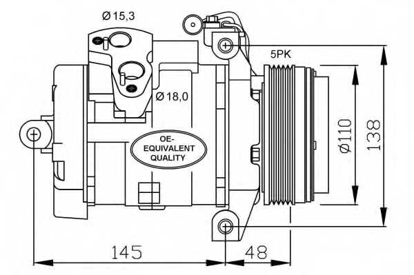 Компрессор кондиционера BMW X5 3.0D 00- <b>NRF 32432</b> - изображение