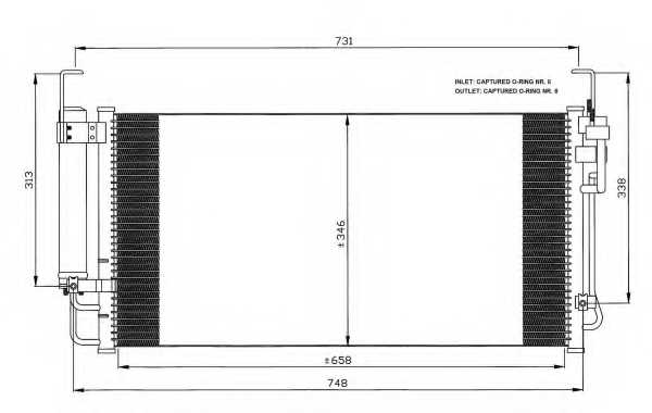 Конденсатор кондиционера NRF 35473 - изображение Конденсатор кондиционера NRF 35473 - изображение