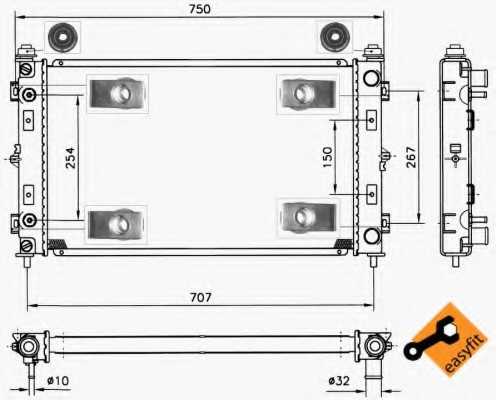 Радиатор охлаждения двигателя NRF 50232 - изображение