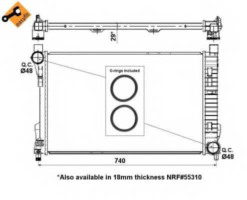 Радиатор охлаждения двигателя NRF 53418 - изображение Радиатор охлаждения двигателя NRF 53418 - изображение