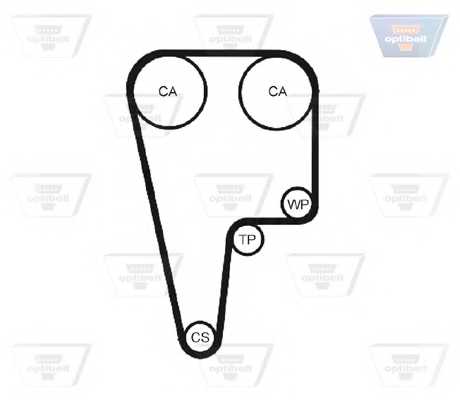 Ремень ГРМ OPTIBELT HR 76126 x 26 mm / ZRK 1400 - изображение 1