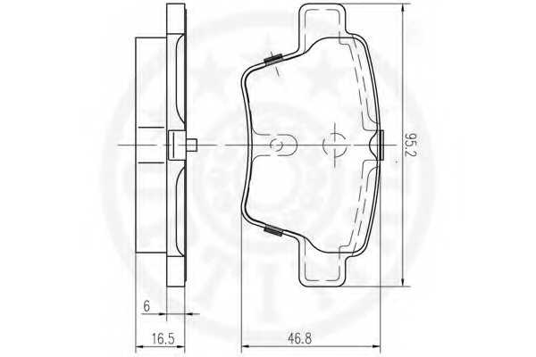 Колодки тормозные дисковые задний для PEUGEOT 207(WA#,WC#,WD#,WK#) <b>OPTIMAL 12391</b> - изображение 2