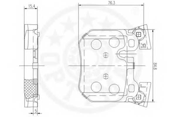 Колодки тормозные дисковые задний для BMW 1(E82,E88) <b>OPTIMAL 12481</b> - изображение 2