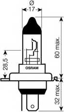 Лампа накаливания HS1 12В 35/35Вт +50% OSRAM NIGHT RACER 50 64185NR5 - изображение