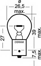 Лампа накаливания 24В 15Вт OSRAM 7529 - изображение 1