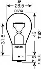 Лампа накаливания PY21W 12В 21Вт OSRAM 7507 - изображение 1