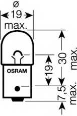 Лампа накаливания R5W 12В 5Вт OSRAM 5007-02B - изображение 1