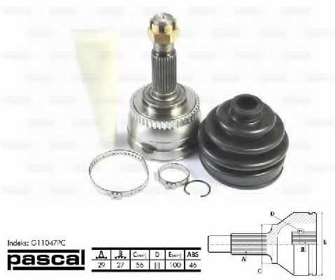 Шарнирный комплект приводного вала PASCAL G11047PC - изображение Шарнирный комплект приводного вала PASCAL G11047PC - изображение