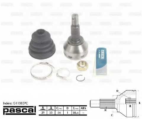 Шарнирный комплект приводного вала PASCAL G11083PC - изображение Шарнирный комплект приводного вала PASCAL G11083PC - изображение