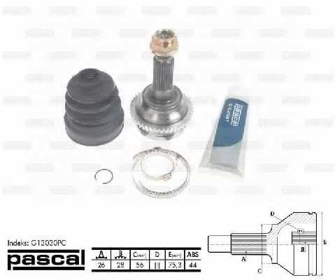 Шарнирный комплект приводного вала PASCAL G13030PC - изображение Шарнирный комплект приводного вала PASCAL G13030PC - изображение