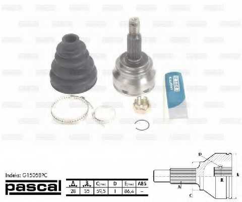 Шарнирный комплект приводного вала PASCAL G15058PC - изображение Шарнирный комплект приводного вала PASCAL G15058PC - изображение