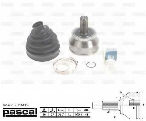 Шарнирный комплект приводного вала PASCAL G1V020PC - изображение Шарнирный комплект приводного вала PASCAL G1V020PC - изображение