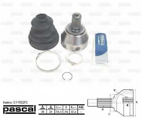 Шарнирный комплект приводного вала PASCAL G1V022PC - изображение Шарнирный комплект приводного вала PASCAL G1V022PC - изображение