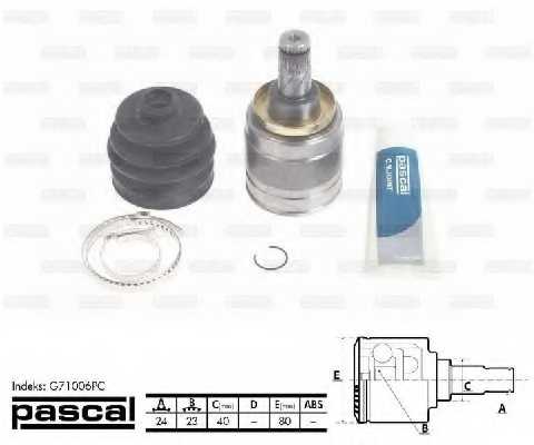 Шарнирный комплект приводного вала PASCAL G71006PC - изображение Шарнирный комплект приводного вала PASCAL G71006PC - изображение