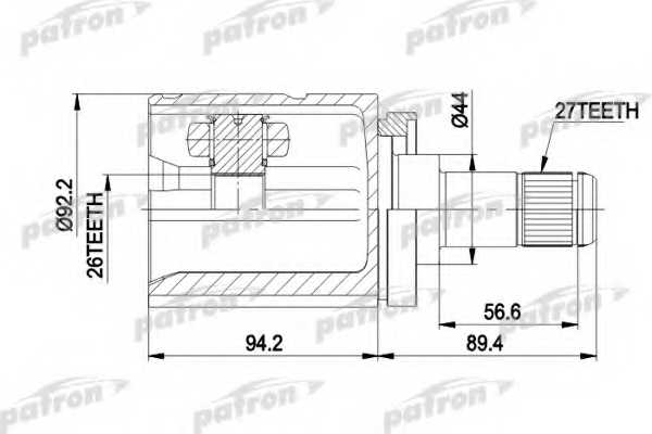 Шарнирный комплект приводного вала PATRON 2510030 / PCV5003 - изображение Шарнирный комплект приводного вала PATRON 2510030 / PCV5003 - изображение