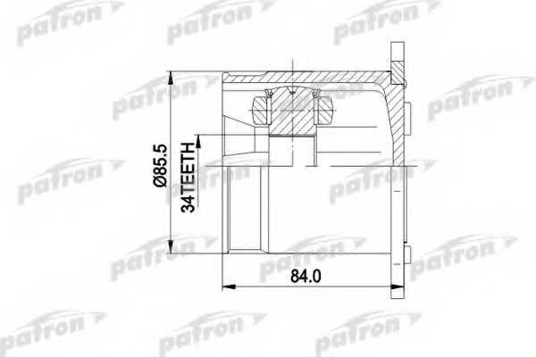 Шарнирный комплект приводного вала PATRON 87-8733 / PCV5031 - изображение Шарнирный комплект приводного вала PATRON 87-8733 / PCV5031 - изображение