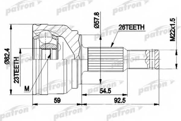 Шарнирный комплект приводного вала PATRON 87-9117 / PCV9117 - изображение
