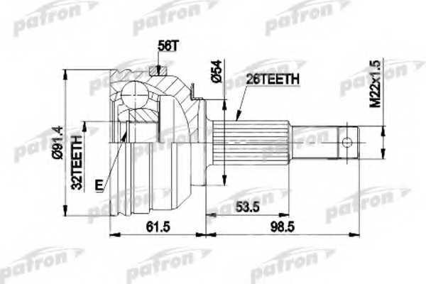 Шарнирный комплект приводного вала PATRON 87-9529 / PCV9529 - изображение Шарнирный комплект приводного вала PATRON 87-9529 / PCV9529 - изображение