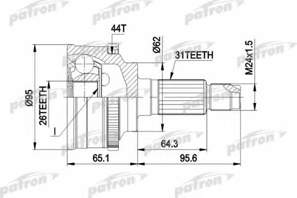Шарнирный комплект приводного вала PATRON G13023 / PCV3023 - изображение Шарнирный комплект приводного вала PATRON G13023 / PCV3023 - изображение