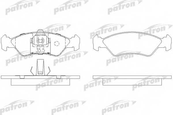 Колодки тормозные дисковые передний для FORD FIESTA(J3#,J5#,JA#,JB#), KA(RB#) / MAZDA 121(JASM,JBSM) <b>PATRON PBP1082</b> - изображение