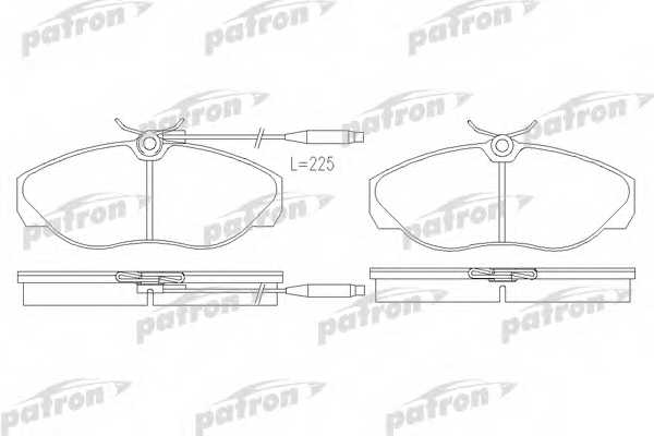 Колодки тормозные дисковые передний для CITROEN JUMPER(230,230L,230P) / FIAT DUCATO(230,230L) / PEUGEOT BOXER(230L,230P,ZCT#) <b>PATRON PBP1396</b> - изображение