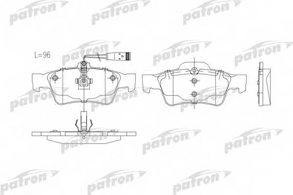 Колодки тормозные дисковые задний для MERCEDES CLS(C219), E(S211,S212,W211,W212), S(C215,C216,W220,W221), SL(R230) <b>PATRON PBP1526</b> - изображение