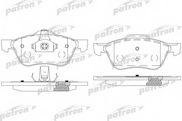 Колодки тормозные дисковые передний для NISSAN PRIMERA(P11,WP11) <b>PATRON PBP1674</b> - изображение