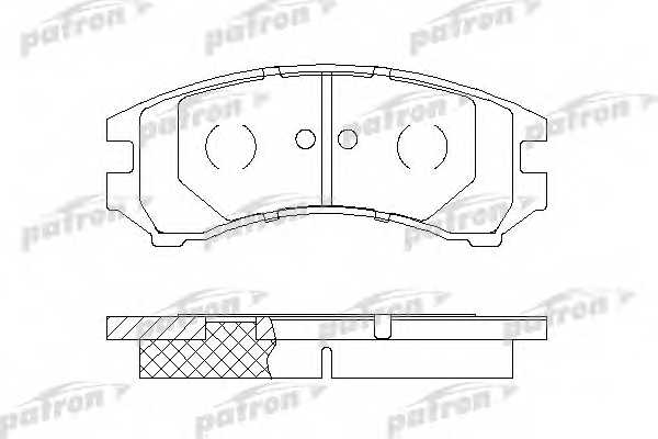 Колодки тормозные дисковые передний для NISSAN SUNNY(B12,N13) <b>PATRON PBP550</b> - изображение