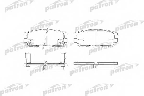 Колодки тормозные дисковые задний для MITSUBISHI PAJERO(V2#W,V3#W,V4#W) <b>PATRON PBP804</b> - изображение