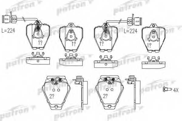 Колодки тормозные дисковые передний для AUDI 100(4A,C4), A4(8D2,8D5,B5), A6(4A,C4,4B2, C5,4B5, C5), A8(4D2,4D8) <b>PATRON PBP985</b> - изображение