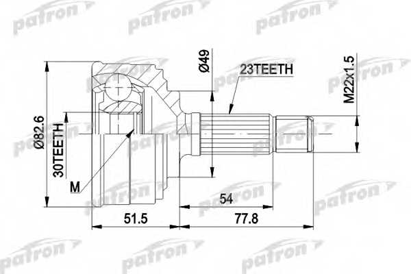 Шарнирный комплект приводного вала PATRON PCV1044 - изображение Шарнирный комплект приводного вала PATRON PCV1044 - изображение