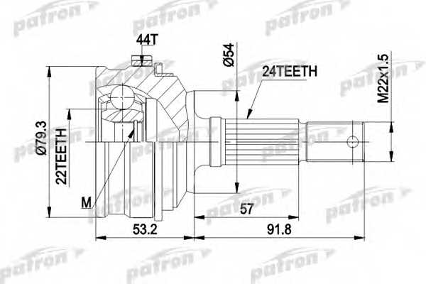 Шарнирный комплект приводного вала PATRON PCV1159 - изображение Шарнирный комплект приводного вала PATRON PCV1159 - изображение