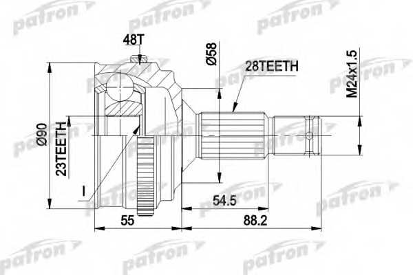 Шарнирный комплект приводного вала PATRON PCV1179 - изображение Шарнирный комплект приводного вала PATRON PCV1179 - изображение