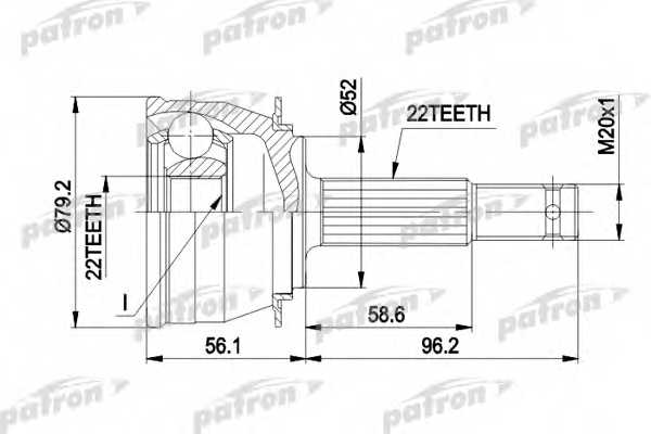 Шарнирный комплект приводного вала PATRON PCV1234 - изображение