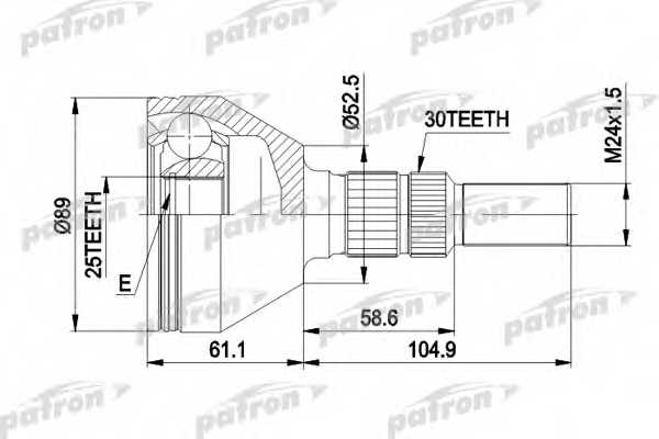 Шарнирный комплект приводного вала PATRON PCV1420 - изображение Шарнирный комплект приводного вала PATRON PCV1420 - изображение