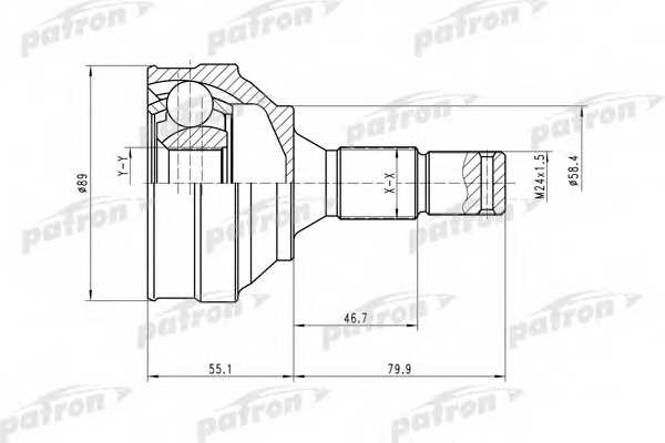 Шарнирный комплект приводного вала PATRON PCV1446 - изображение Шарнирный комплект приводного вала PATRON PCV1446 - изображение