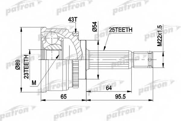 Шарнирный комплект приводного вала PATRON PCV1491 - изображение