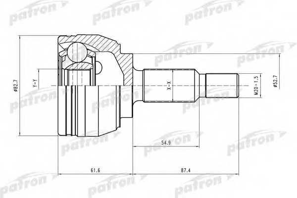 Шарнирный комплект приводного вала PATRON PCV1519 - изображение