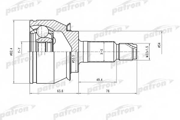 Шарнирный комплект приводного вала PATRON PCV1520 - изображение