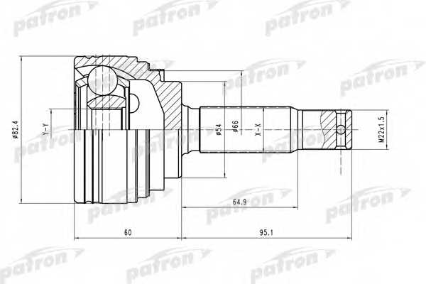 Шарнирный комплект приводного вала PATRON PCV2023 - изображение Шарнирный комплект приводного вала PATRON PCV2023 - изображение