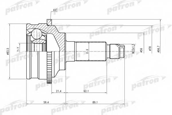 Шарнирный комплект приводного вала PATRON PCV2072 - изображение Шарнирный комплект приводного вала PATRON PCV2072 - изображение