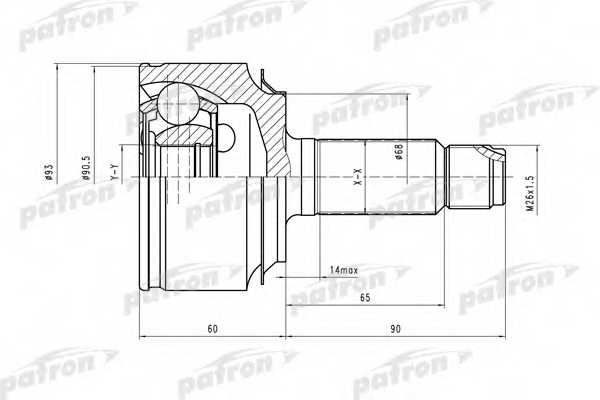 Шарнирный комплект приводного вала PATRON PCV2124 - изображение Шарнирный комплект приводного вала PATRON PCV2124 - изображение
