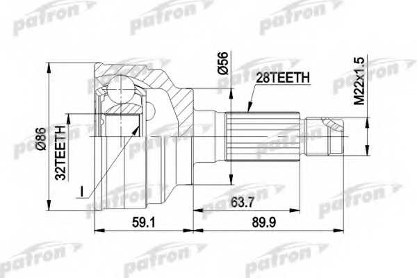 Шарнирный комплект приводного вала PATRON PCV3021 - изображение Шарнирный комплект приводного вала PATRON PCV3021 - изображение
